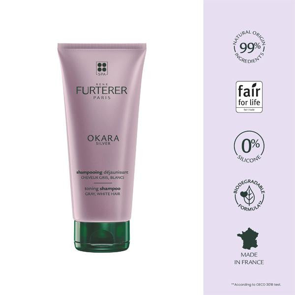 Shampooing sublimateur de blond éclatant Okara Pour cheveux gris ou blancs