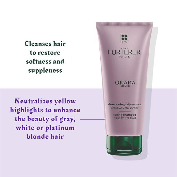 Shampooing sublimateur de blond éclatant Okara Pour cheveux gris ou blancs